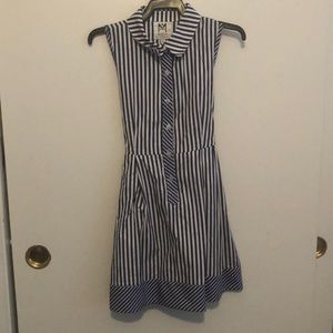 Blue and white striped dress